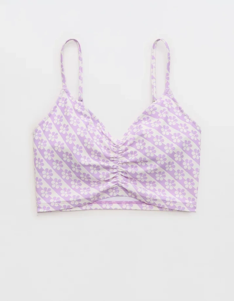 Aerie Ruched Longline Scoop Bikini Top