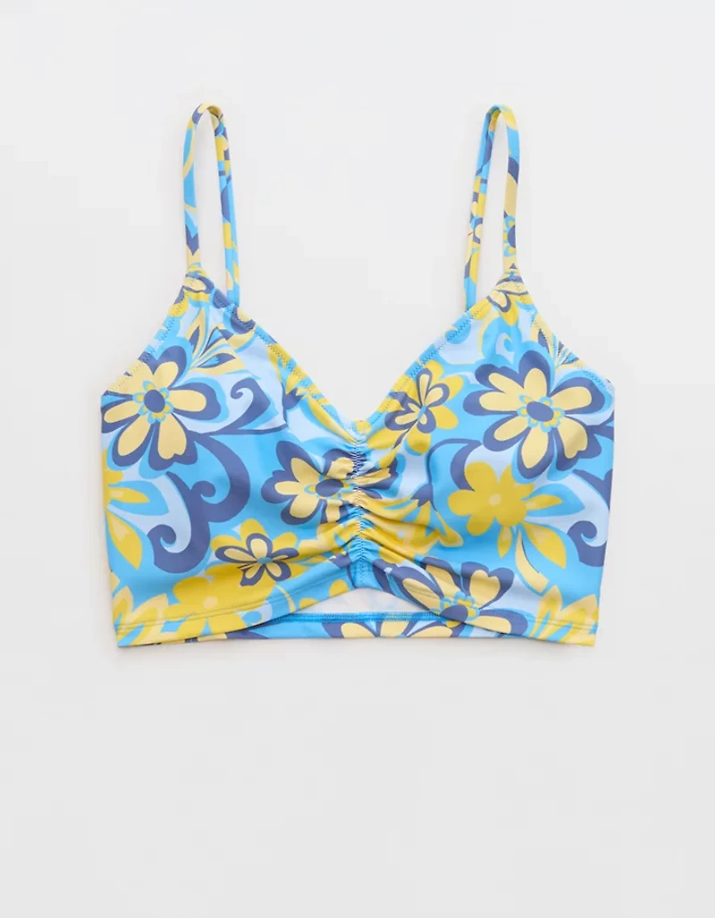 Aerie Ruched Longline Scoop Bikini Top
