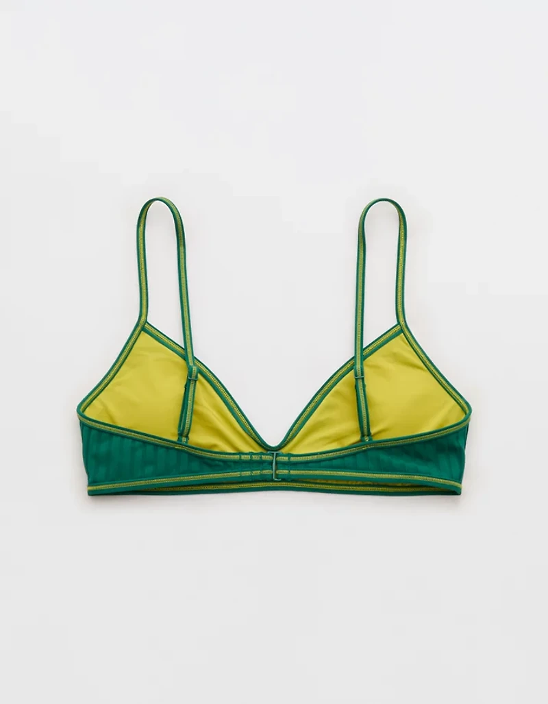 Aerie Skinny Strap Voop Ribbed Bikini Top