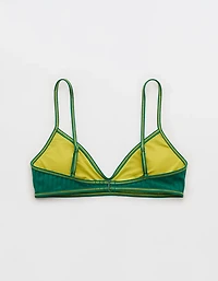 Aerie Skinny Strap Voop Ribbed Bikini Top