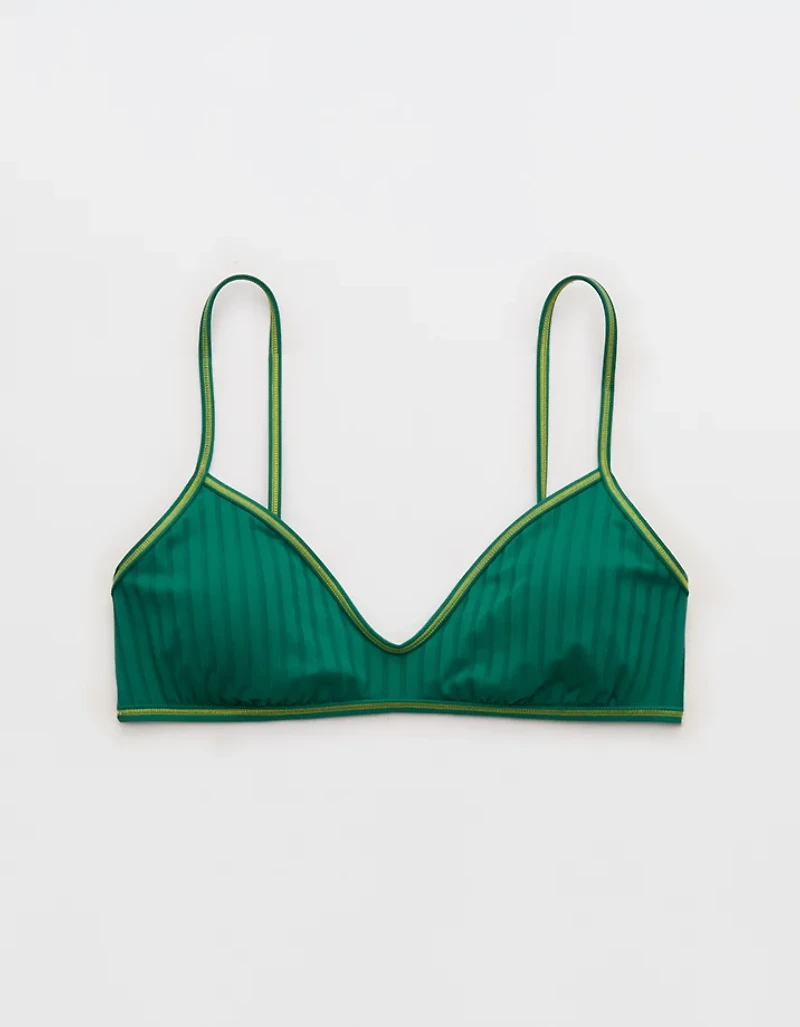 Aerie Skinny Strap Voop Ribbed Bikini Top