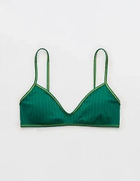 Aerie Skinny Strap Voop Ribbed Bikini Top