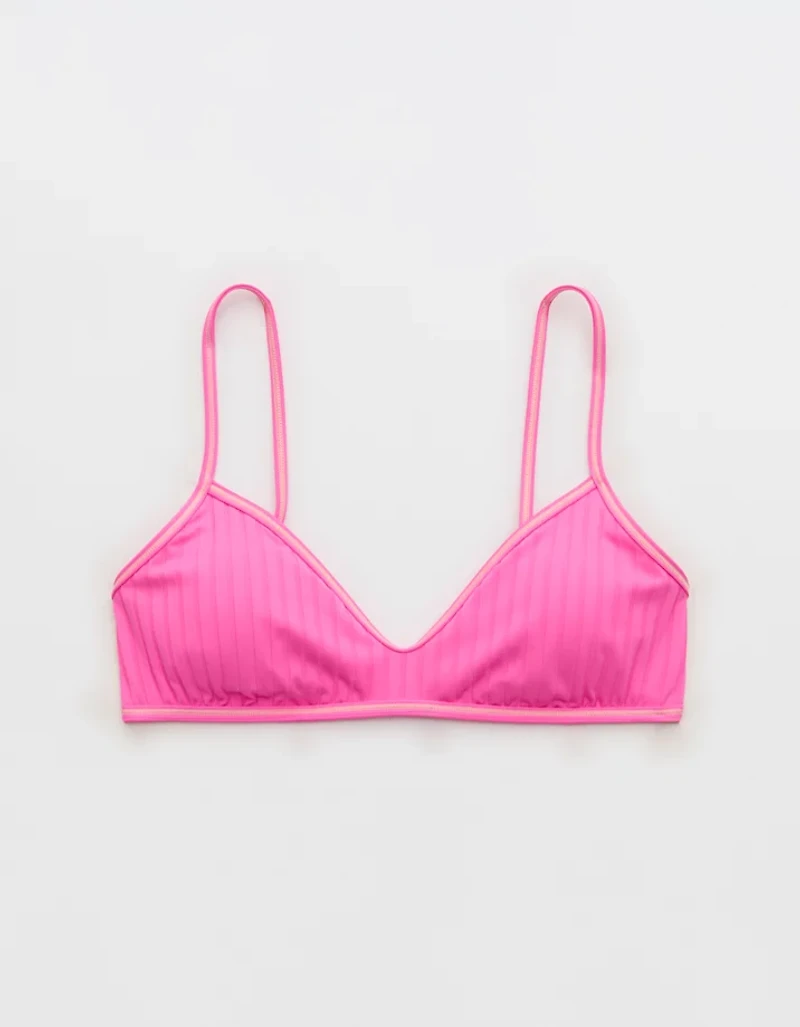 Aerie Skinny Strap Voop Ribbed Bikini Top