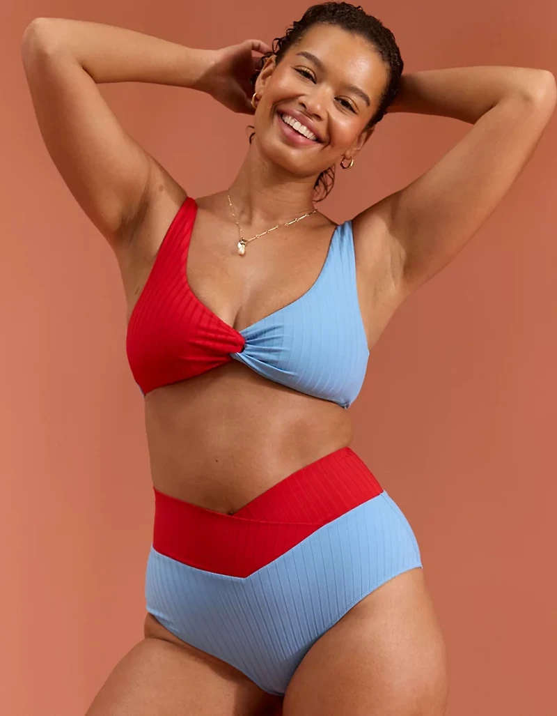 Aerie Ribbed Twist Bikini Top