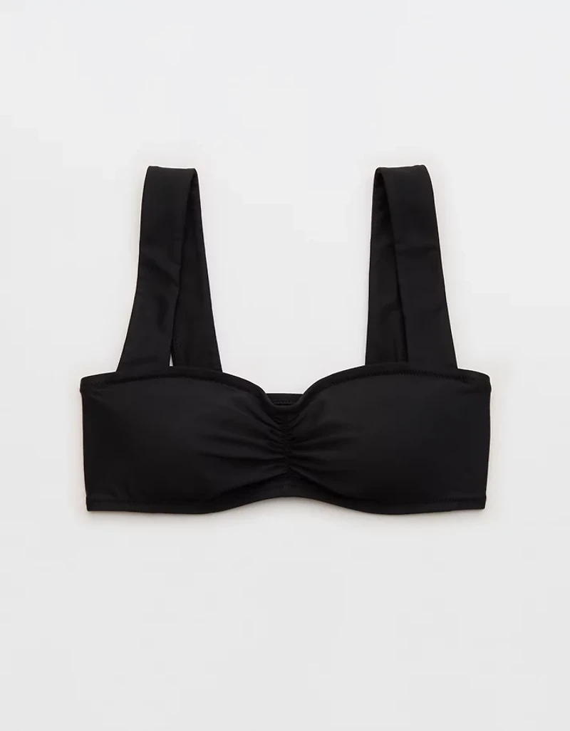 Aerie Ruched Wide Strap Bandeau Bikini Top