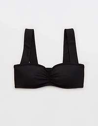Aerie Ruched Wide Strap Bandeau Bikini Top