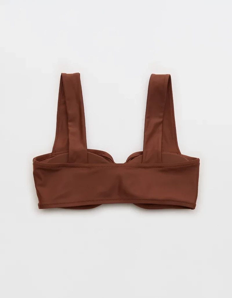 Aerie Ruched Wide Strap Bandeau Bikini Top