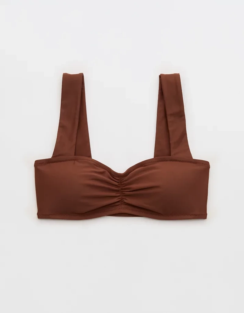 Aerie Ruched Wide Strap Bandeau Bikini Top