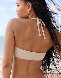 Aerie Pique Ruched Bandeau Bikini Top