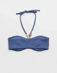 Aerie Pique Ruched Bandeau Bikini Top