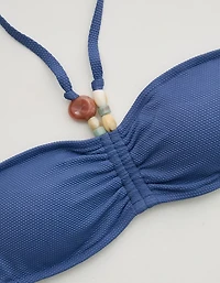 Aerie Pique Ruched Bandeau Bikini Top