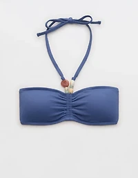 Aerie Pique Ruched Bandeau Bikini Top