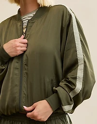OVERSLEPT by Aerie Liquid Satin Bomber