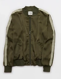 OVERSLEPT by Aerie Liquid Satin Bomber