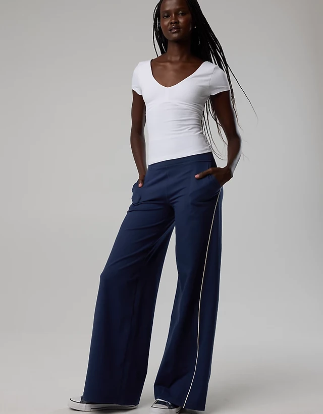OFFLINE By Aerie The Hugger Piping Wide Leg Pant