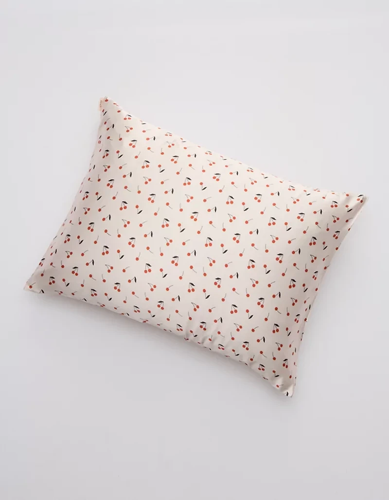 Kitsch Cherry Print Satin Pillowcase