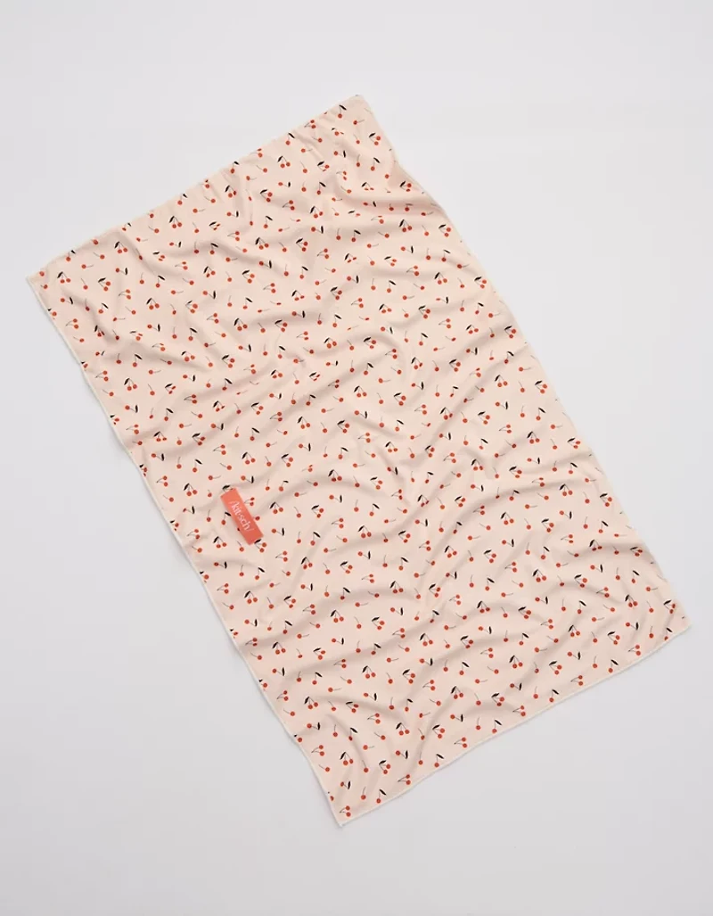 Kitsch Cherry Print Hair Towel