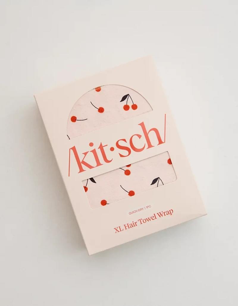 Kitsch Cherry Print Hair Towel