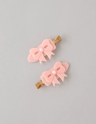 Bow Creaseless Hair Clip Set