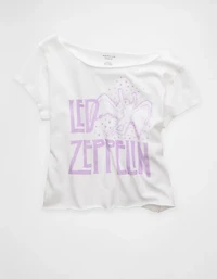 AE Off-the-Shoulder Led Zeppelin Graphic T-Shirt