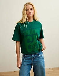T-shirt à image Snoopy sportif surdimensionné AE