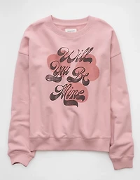 AE Valentine's Day Graphic Relaxed Crew Neck Sweatshirt