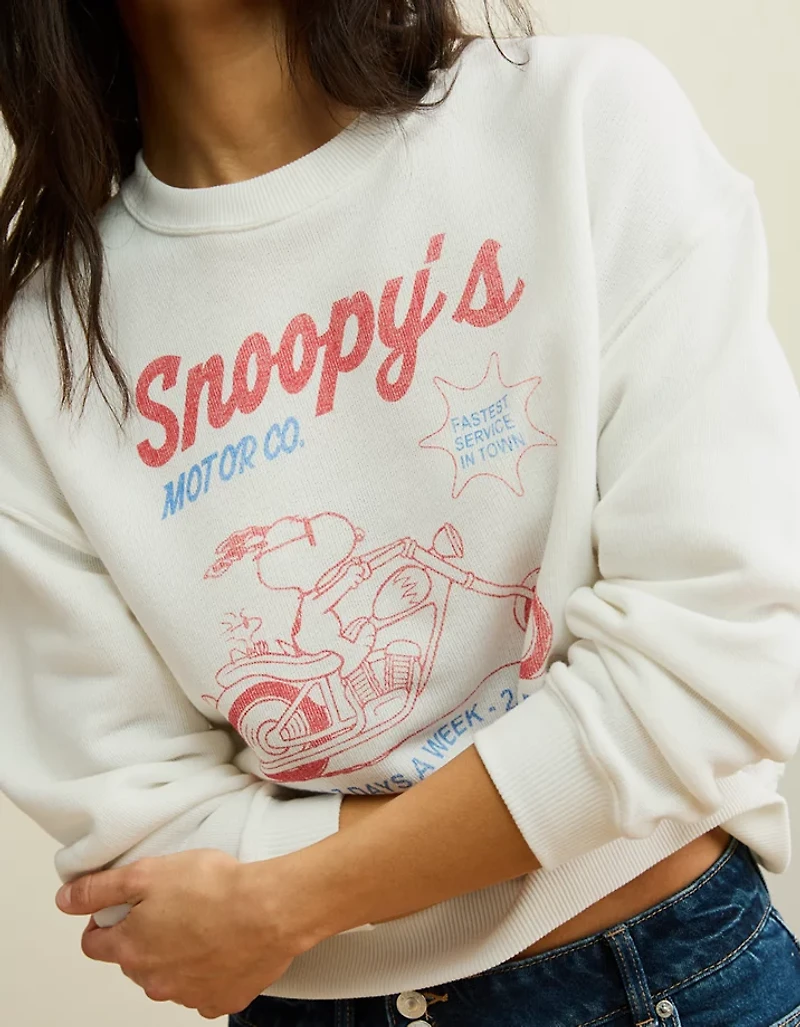 AE Snoopy Graphic Crew Neck Sweatshirt