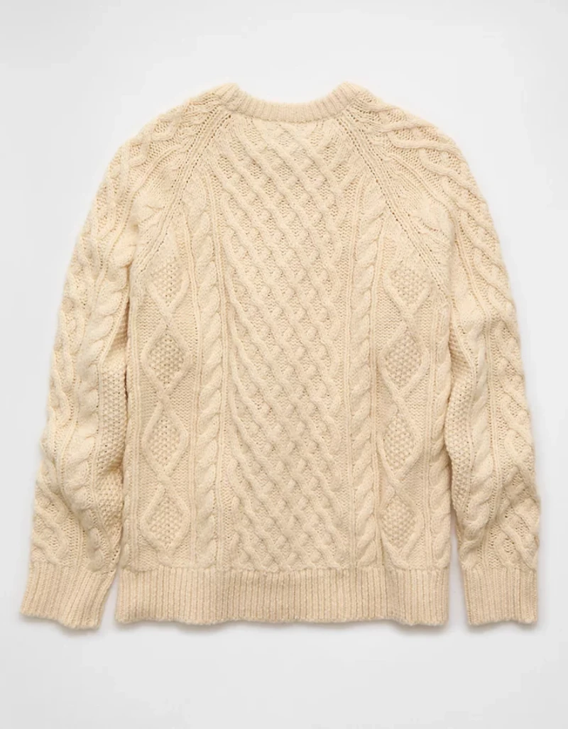 AE Cable Knit Crew Neck Sweater