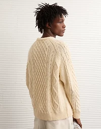 AE Cable Knit Crew Neck Sweater