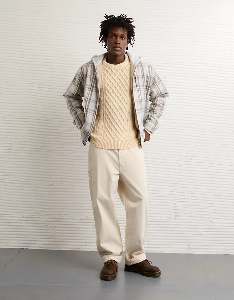 AE Cable Knit Crew Neck Sweater