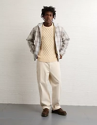 AE Cable Knit Crew Neck Sweater