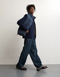 Chandail en tricot à torsades et col rond AE