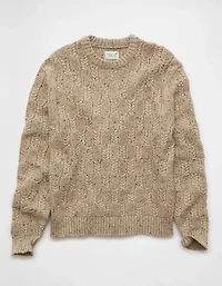 Chandail en tricot à torsades et col rond AE