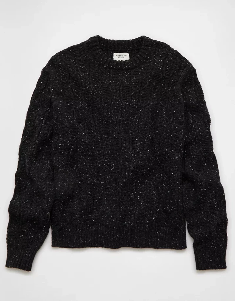 AE Cable Knit Crew Neck Sweater