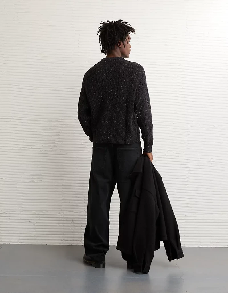 AE Cable Knit Crew Neck Sweater