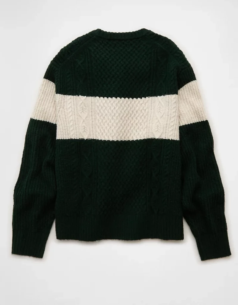 AE Cozy Cabin Chest Stripe Sweater