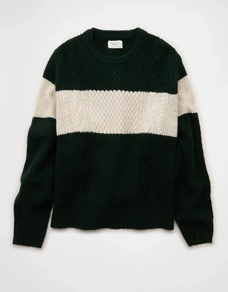 AE Cozy Cabin Chest Stripe Sweater