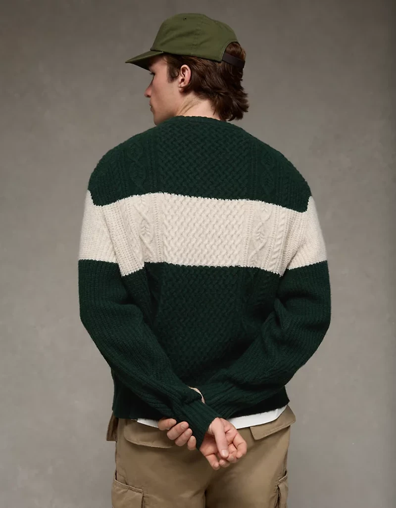AE Cozy Cabin Chest Stripe Sweater