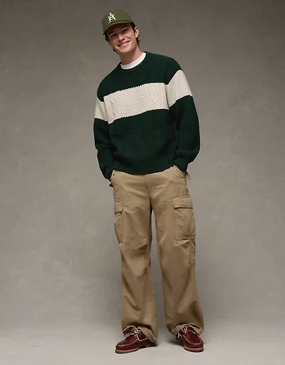 AE Cozy Cabin Chest Stripe Sweater