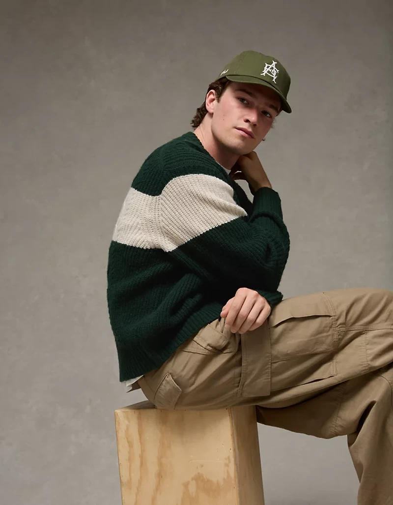 AE Cozy Cabin Chest Stripe Sweater