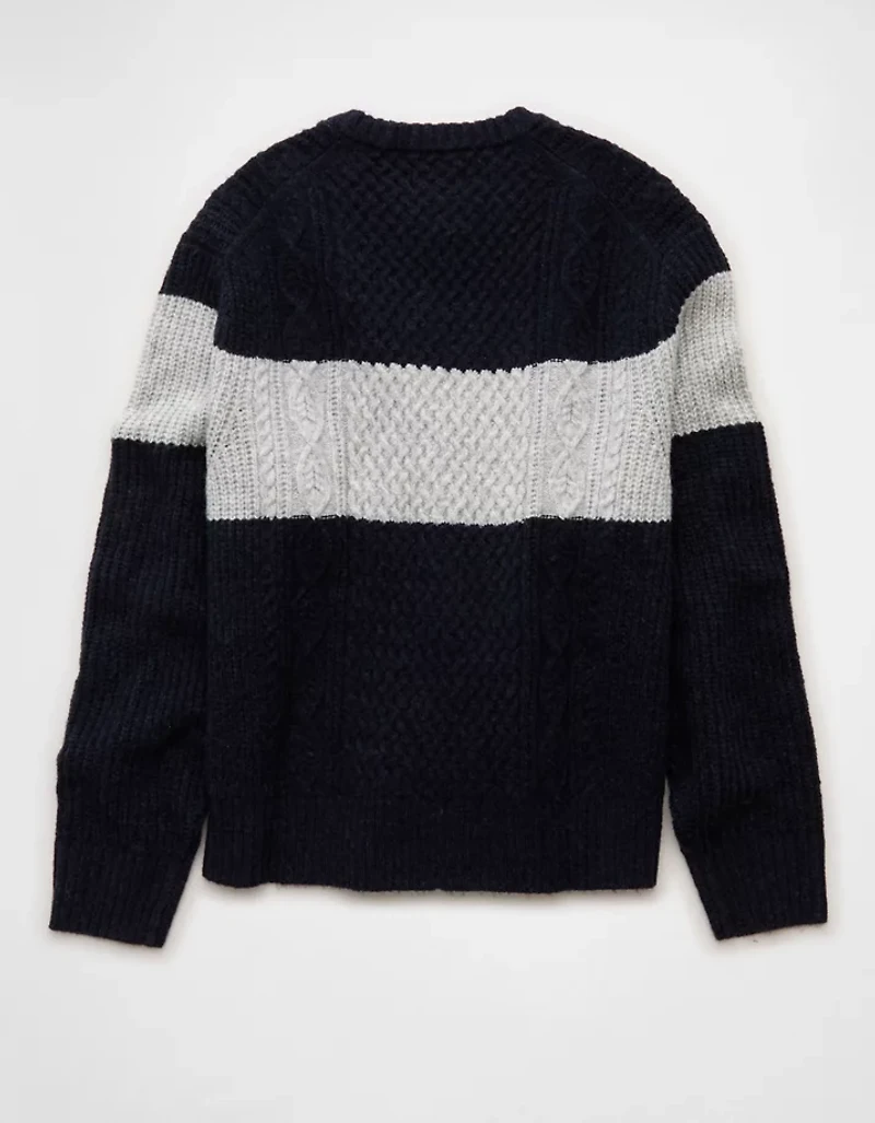 Chandail à rayures sur la poitrine de style chalet douillet AE