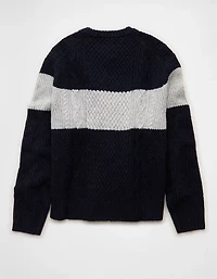 Chandail à rayures sur la poitrine de style chalet douillet AE