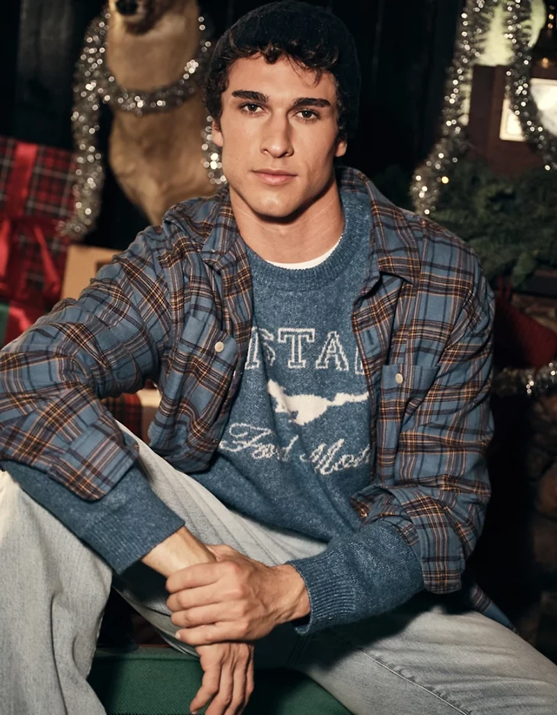 Chandail de style chalet douillet à image Ford Mustang AE