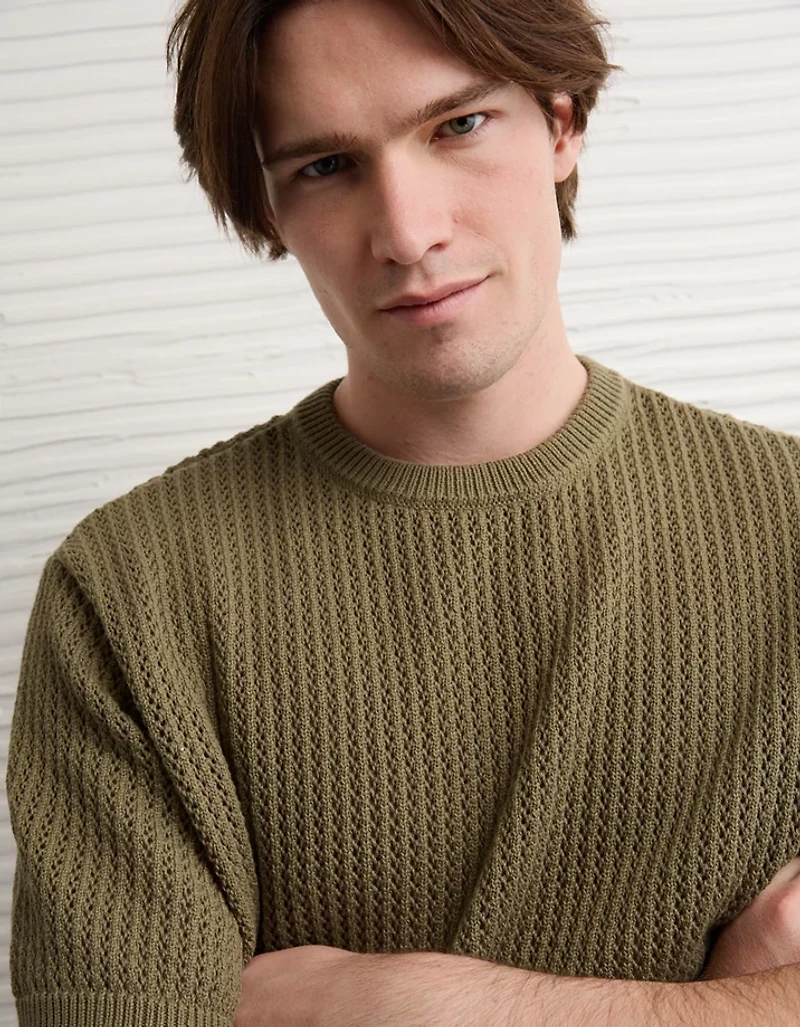 AE Open-Knit Sweater T-Shirt