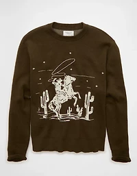 AE Cowboy Graphic Crew Neck Sweater