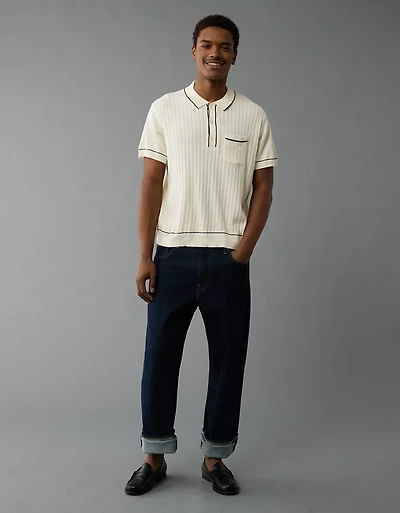 AE Weekend Tipped Sweater Polo Shirt