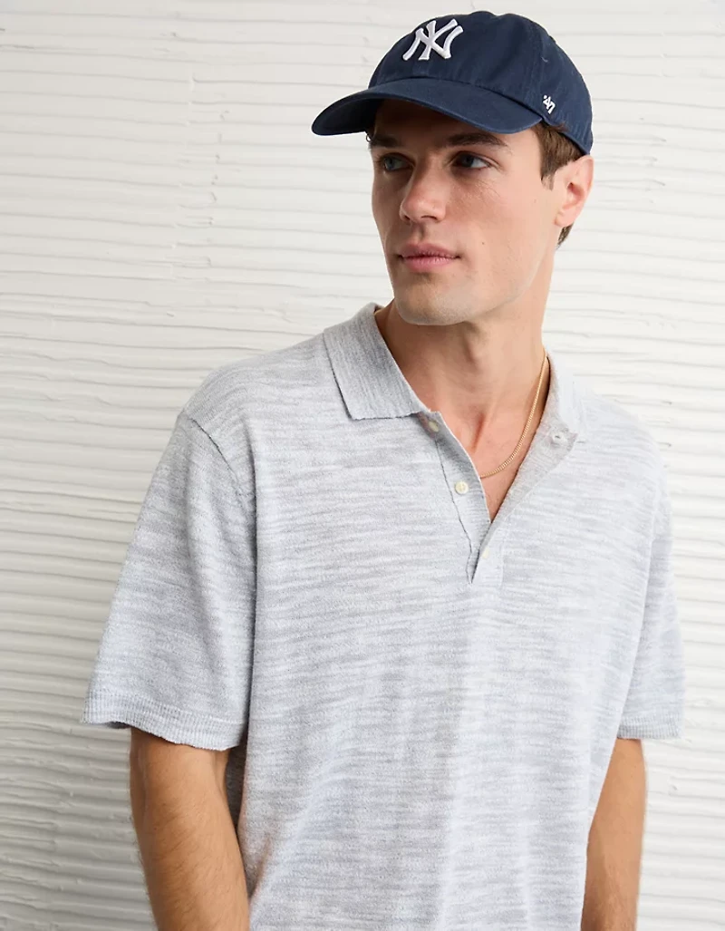Polo en tricot teint par espacement AE