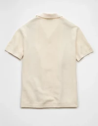 AE Weekend Striped Button-Up Sweater Polo Shirt