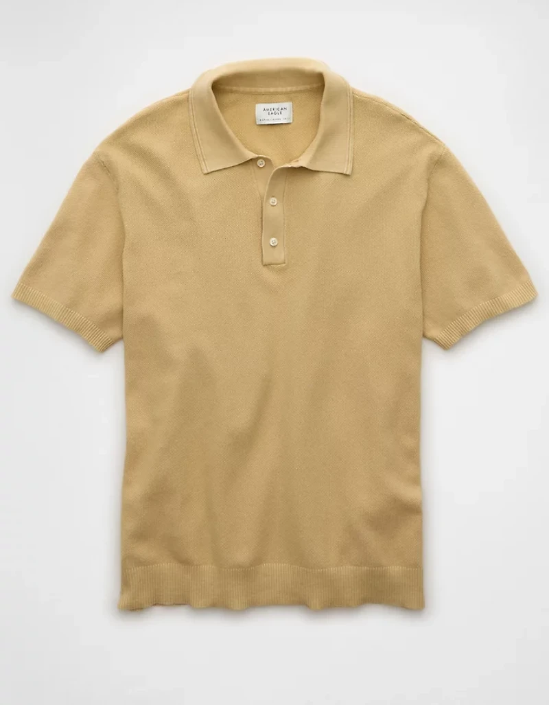 AE Weekend Washed Sweater Polo Shirt