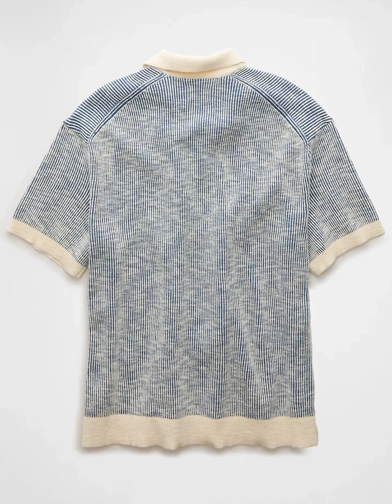 Chemise polo en tricot rayé boutonnée Fin de semaine AE